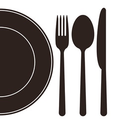 Plate fork spoon and knife vector image