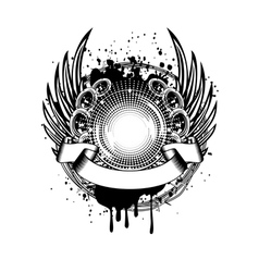 Loudspeakers and wings vector image