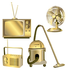 Retro electric objects vector image