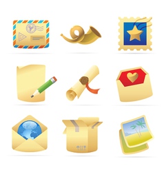Icons for postal services vector image