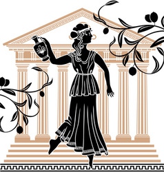 Greek woman with olive vector image