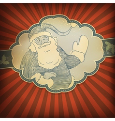 Retro santa card vector image