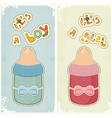 Set of Birthday Card for Boy and Girl vector image