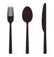 Knife fork and spoon vector image