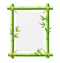 Bamboo frame with blank paper vector image