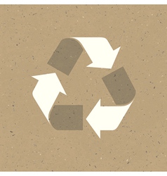 Recycled sign on reuse paper texture vector image