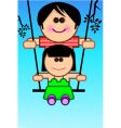 Garden with boy vector image