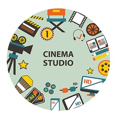 Cinema studio emblem Cinema studio emblem vector image