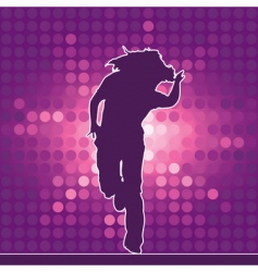 Hip-hop dancing silhouette vector image