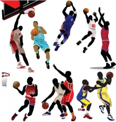 Basketball players vector image