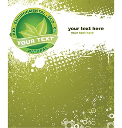 Eco label with grunge background vector image