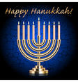 Happy Hanukkah blue wish card vector image