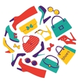 Shoes and bags vector image