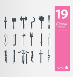 Medieval weapons icons vector image