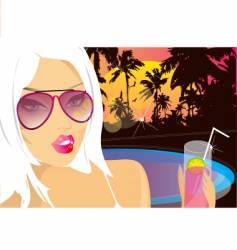 Summer nights chill vector image
