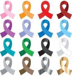 Awareness ribbons vector image