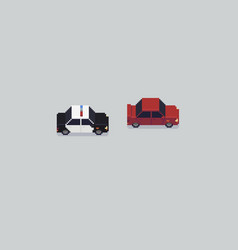 Pixel art police vector image