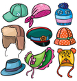 Headwear set of icons vector image