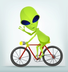 Cartoon Alien Cycling vector image