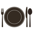 Plate knife spoon and fork Plate knife spoon and fork vector image