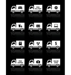 Set of truck icons - free delivery vector image