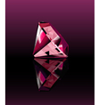 Pink diamond with reflection vector image