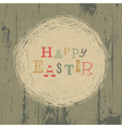 Vintage easter greeting card with nest vector image