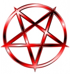 Red pentagram vector image