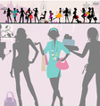 Shopping girls paris vector image