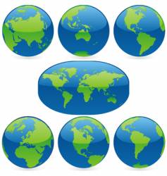 World globes and map vector image