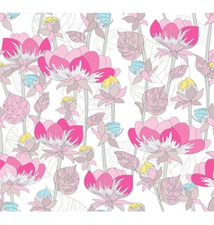 Seamless pink flowers pattern Seamless pink flowers pattern vector image