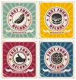 Vintage food posters collection vector image