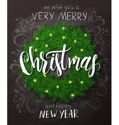 Christmas poster with christmas decoration vector image