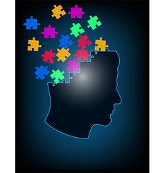 Concept of puzzle brain vector image