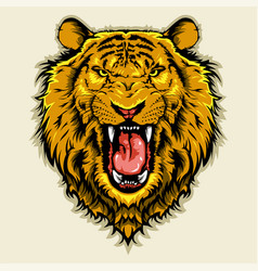 Angry lion head vector image