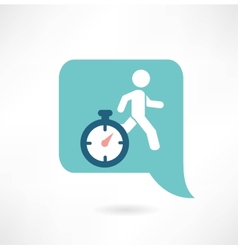 Man running with a timer icon vector image