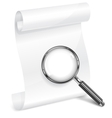 Scroll paper and magnifying vector image