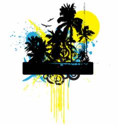 Tropical grunge graphic vector image