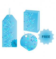 Shopping objects with mosaic design vector image