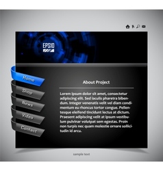 Website template in black and blue colors vector image