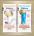 Valentine cocktail party poster Invitation design vector image