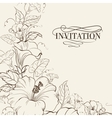 Nature card with blooming hibiscus vector image