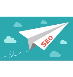 Seo - serach engine optimization plane vector image