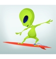Cartoon Alien Surfboarding vector image