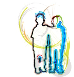 Little kids vector image