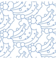Ocean waves blue and white line seamless pattern vector image