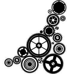 Silhouette clockwork vector image