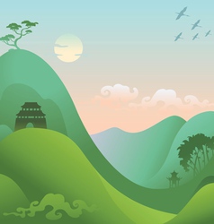Abstract asian landscape vector image