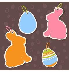 Easter bunny and eggs discount sale stickers vector image