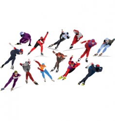 Speed skating vector image